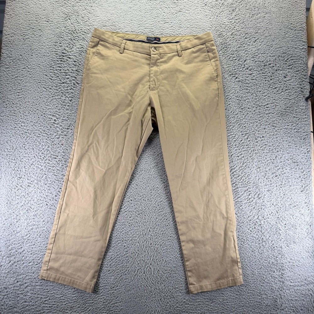 Dockers Pant Mens 38x29‎ Brown Cotton Khakis Straight Leg Slim Utility Workwear